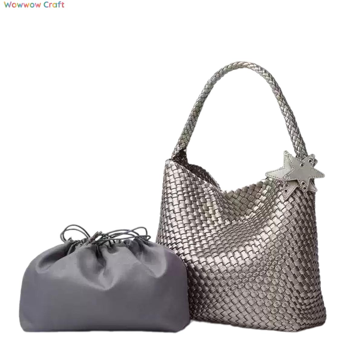 Shoulder Bags,Totes,Leather Bags,Multiple Colors Imitation Braided Design Leather Tote Handbag